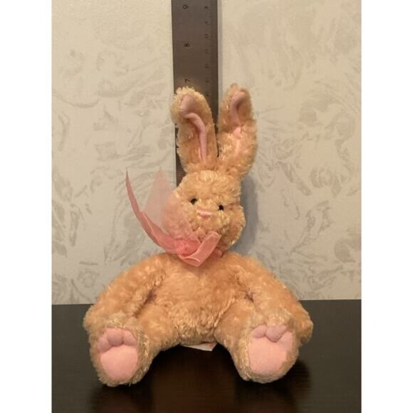 Gund Binker Easter Bunny Rabbit Plush With Pink Bow Stuffed Animal - Picture 4 of 4
